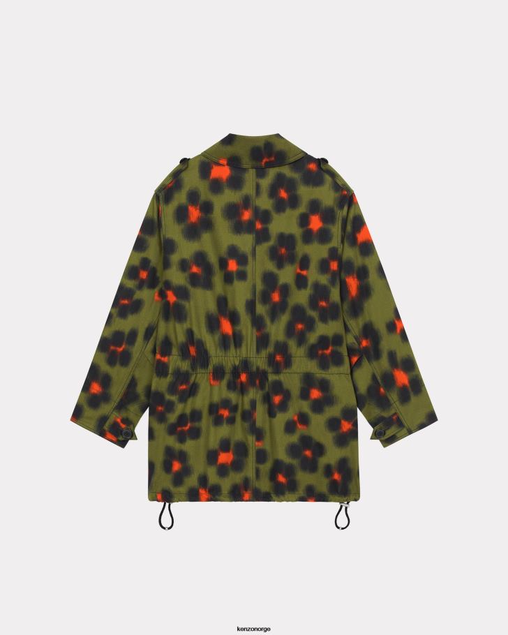 Kenzo klær kvinner kaki hana leopard parka DVNVN620