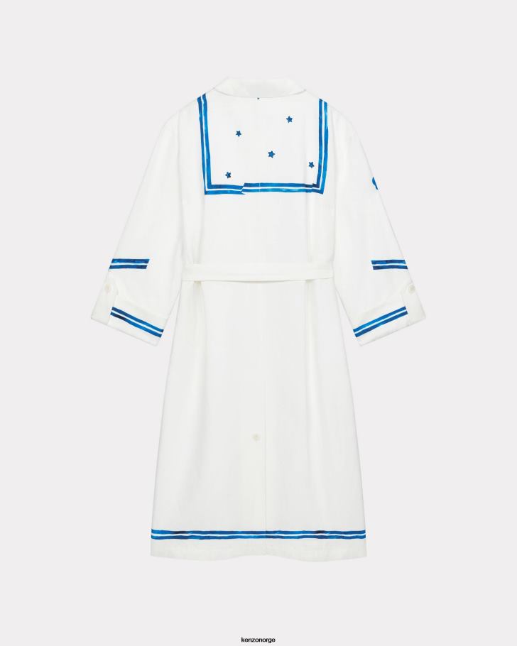 Kenzo klær kvinner off white sjømanns lang frakk DVNVN689