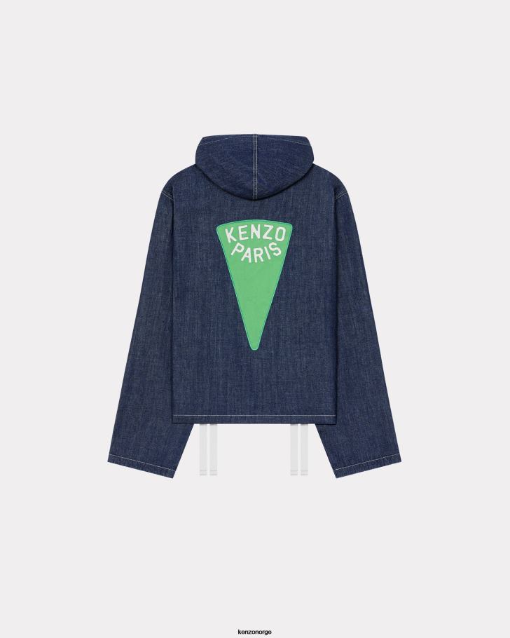 Kenzo klær kvinner skyll blå denim sailor' skjortejakke i denim med hette DVNVN567