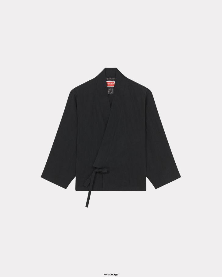 Kenzo klær kvinner svart kimono jakke DVNVN491