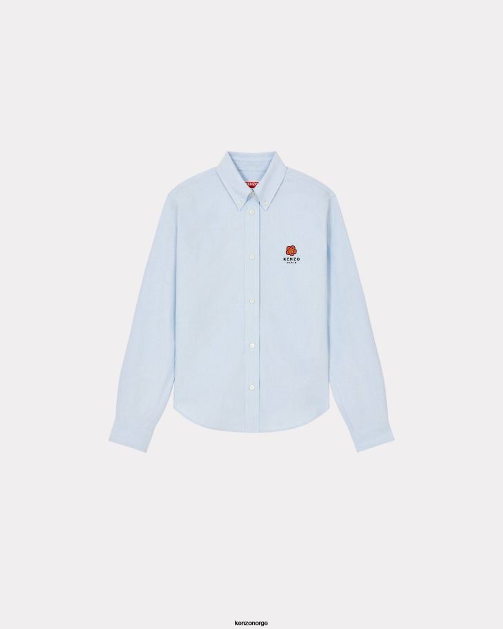 Kenzo klær kvinner himmelblå boke flower' crest skjorte med smal passform DVNVN652