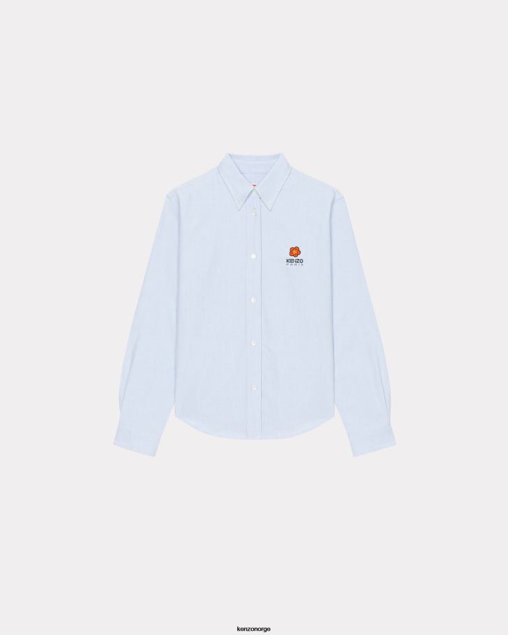 Kenzo klær kvinner himmelblå boke flower' crest slank skjorte DVNVN609
