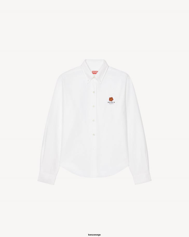 Kenzo klær kvinner hvit boke flower' crest skjorte med smal passform DVNVN674