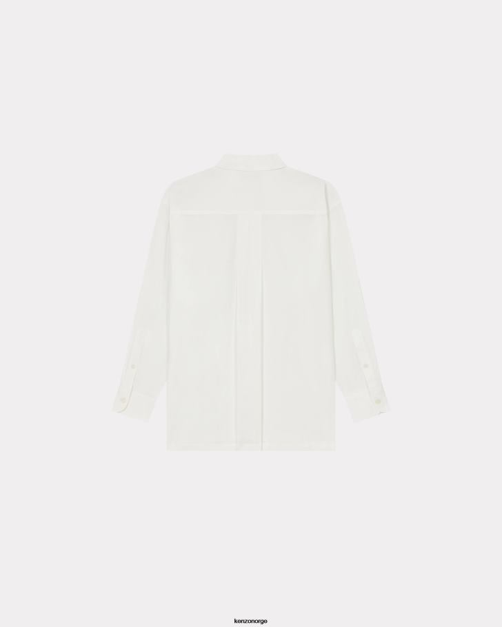 Kenzo klær kvinner hvit boke flower' oversize skjorte DVNVN668