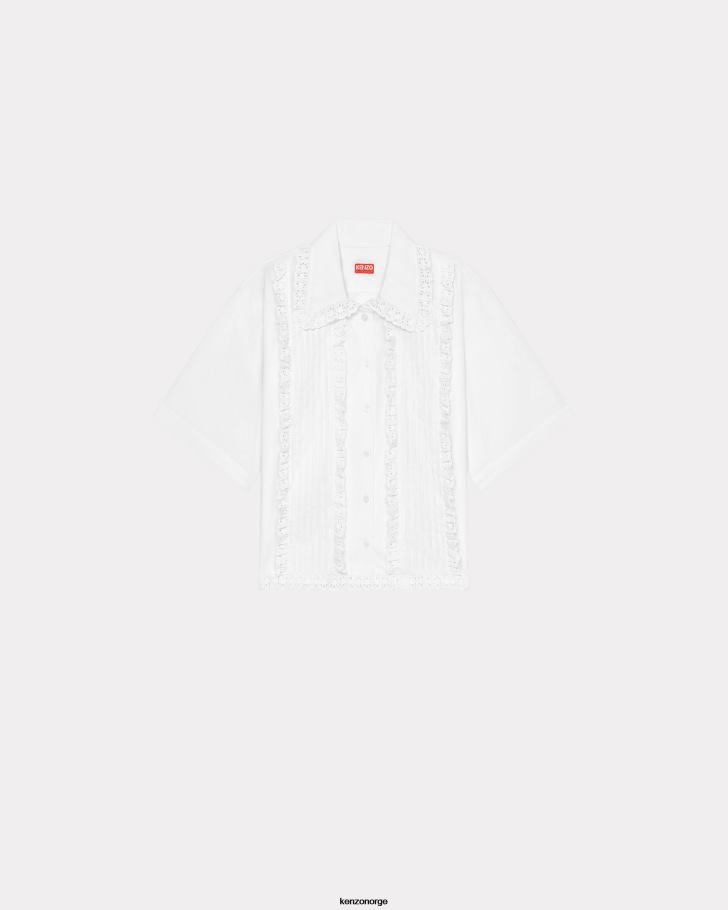 Kenzo klær kvinner off white volangbluse DVNVN538