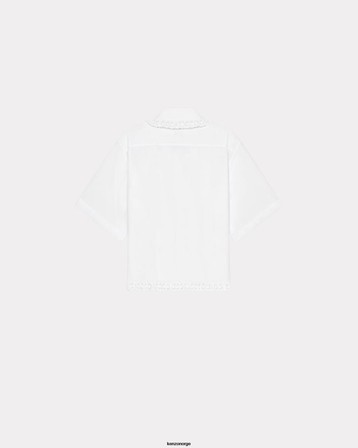 Kenzo klær kvinner off white volangbluse DVNVN538