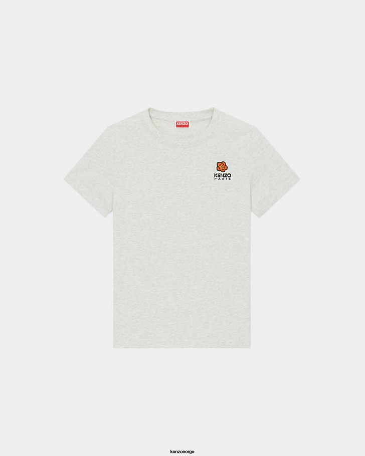 Kenzo klær kvinner blek grå boke flower' crest t-skjorte DVNVN450