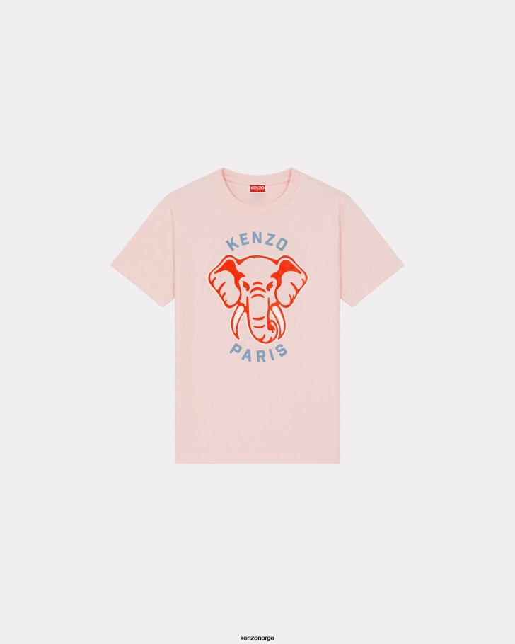 Kenzo klær kvinner bleknet rosa t-skjorte for elefanter i løs passform 'varsity jungle' DVNVN644
