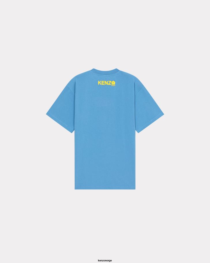Kenzo klær kvinner cyan boke flower 2,0' oversized t-skjorte DVNVN554