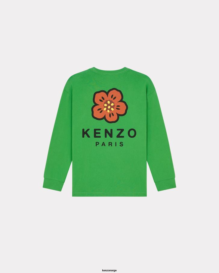 Kenzo klær kvinner gress grønt boke flower' crest t-skjorte DVNVN565