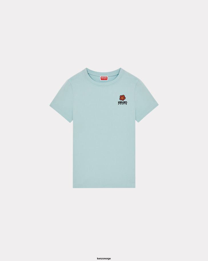 Kenzo klær kvinner himmelblå boke flower' crest t-skjorte DVNVN682