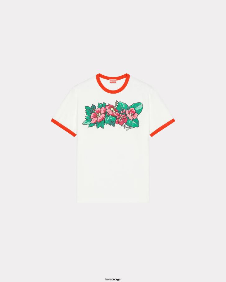 Kenzo klær kvinner middels rød aloha flower tattoo' løs t-skjorte DVNVN403