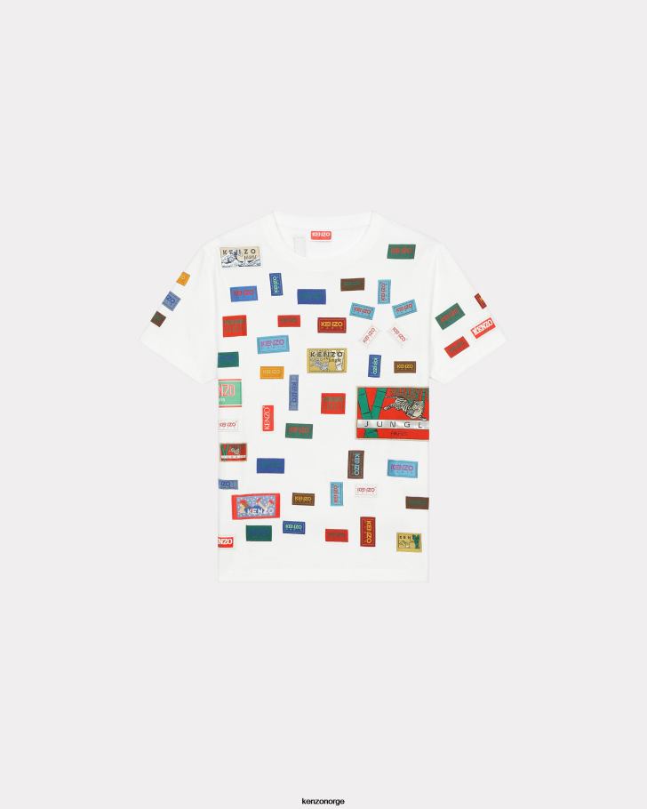Kenzo klær kvinner off white arkiver etikettenes løse t-skjorte DVNVN590