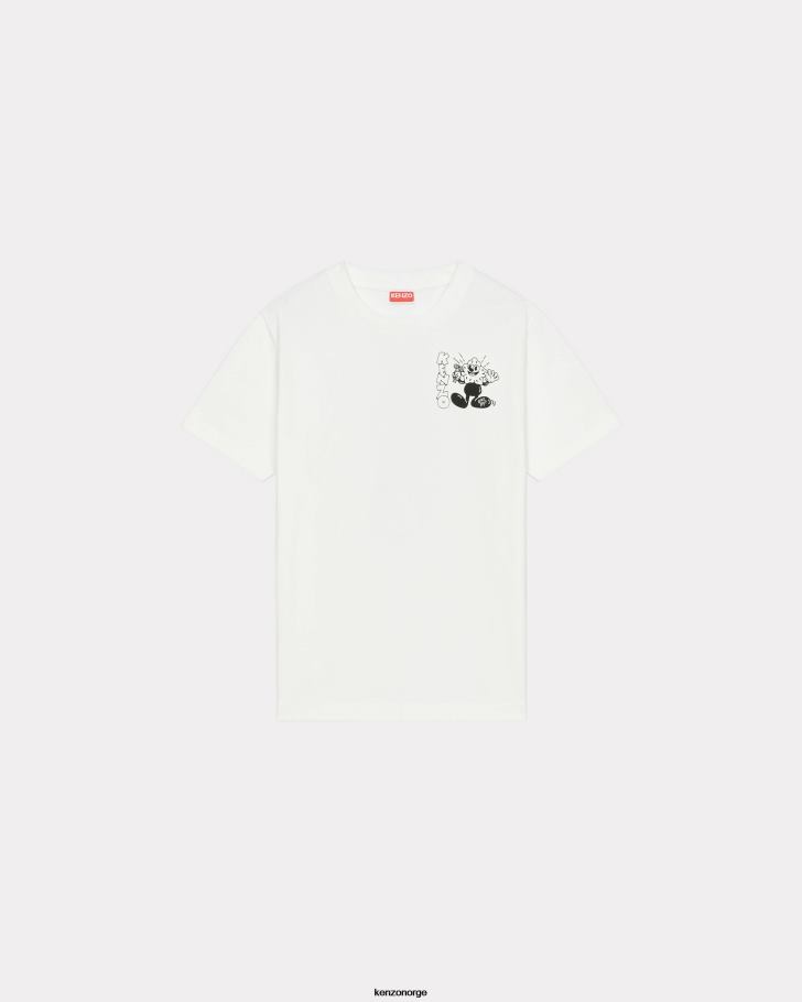 Kenzo klær kvinner off white boke t-skjorte med løs passform DVNVN452