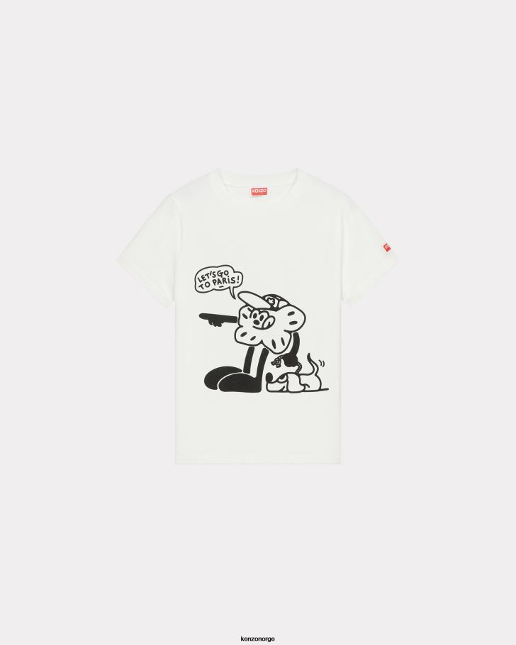 Kenzo klær kvinner off white boke travels' t-skjorte DVNVN392