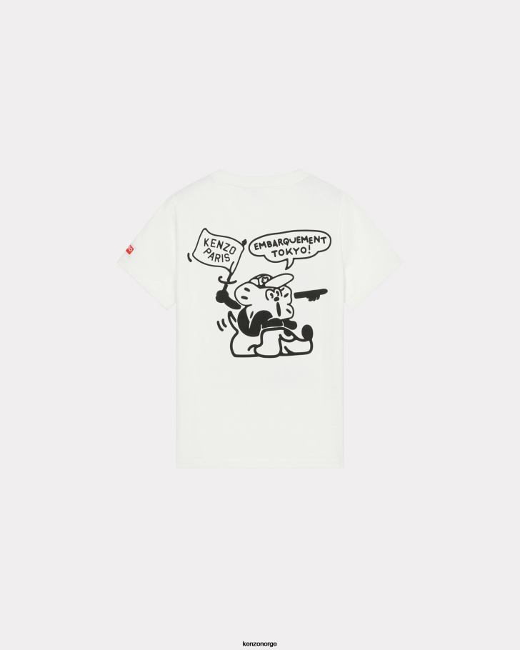 Kenzo klær kvinner off white boke travels' t-skjorte DVNVN392