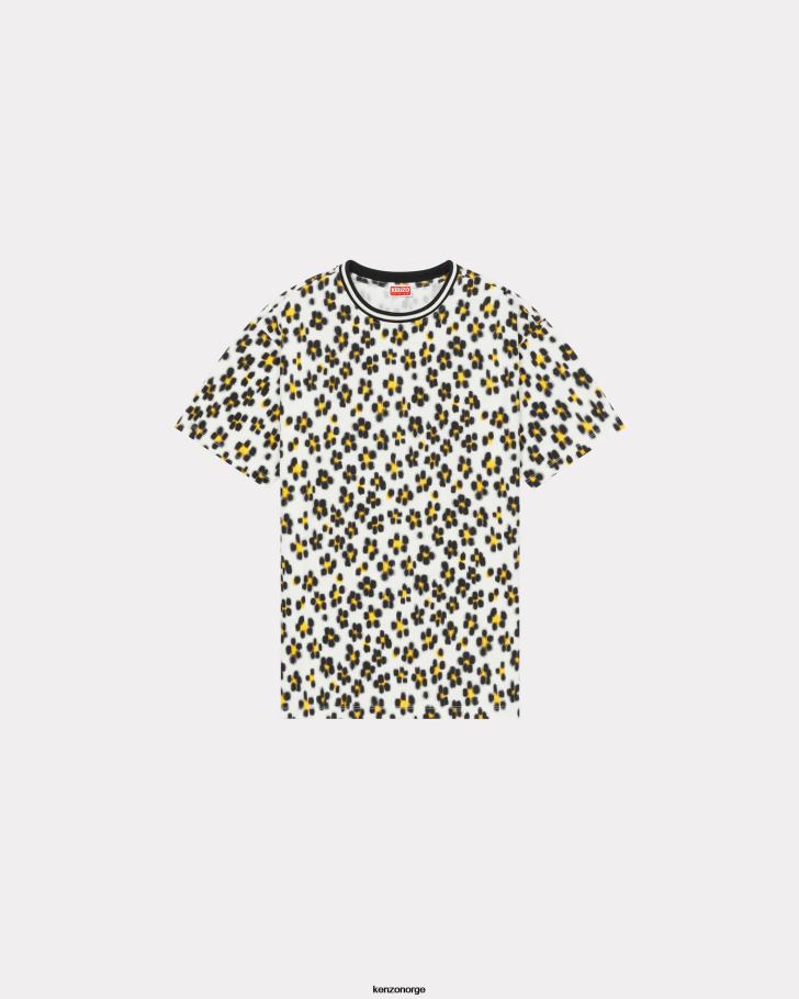 Kenzo klær kvinner off white hana leopard' oversized t-skjorte DVNVN458