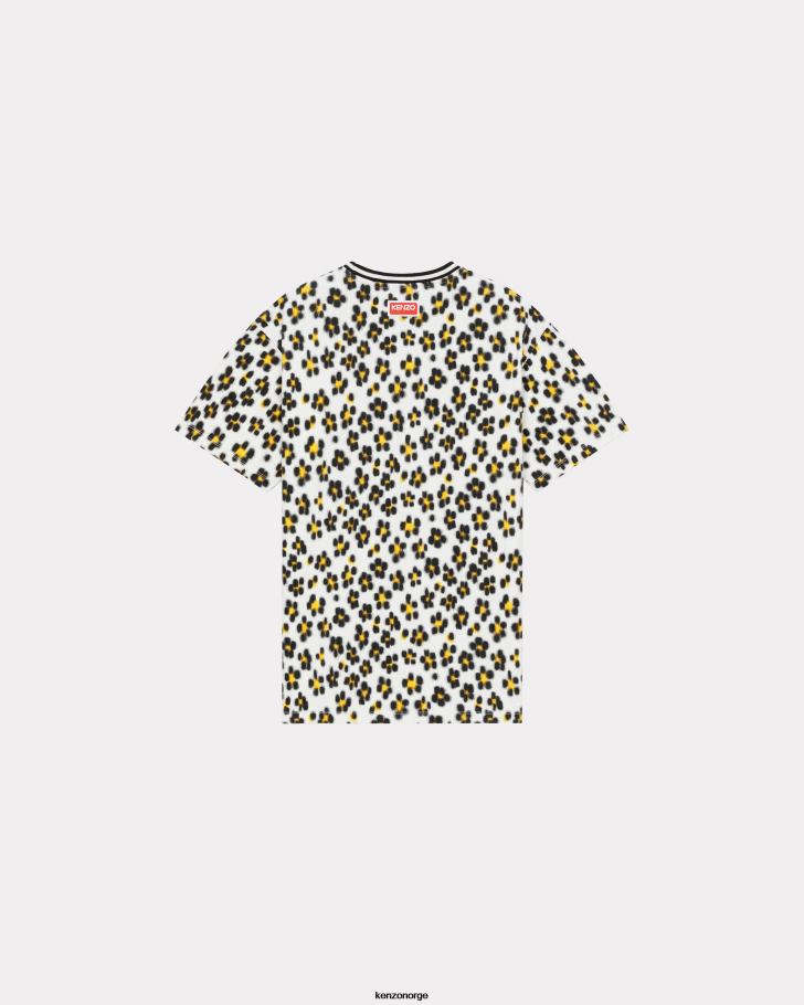 Kenzo klær kvinner off white hana leopard' oversized t-skjorte DVNVN458
