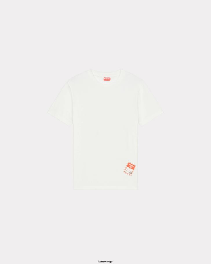 Kenzo klær kvinner off white løs passform 'vintage label' t-skjorte DVNVN394