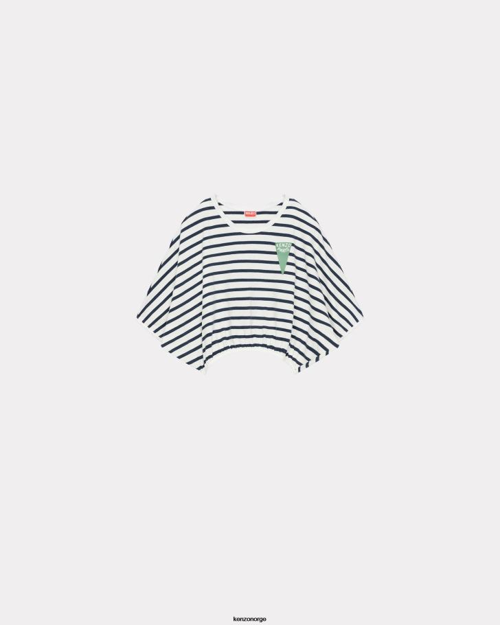 Kenzo klær kvinner off white nautiske striper t-skjorte DVNVN546