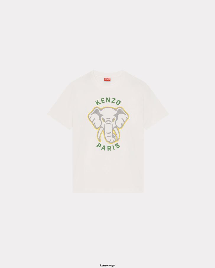 Kenzo klær kvinner off white t-skjorte for elefanter i løs passform 'varsity jungle' DVNVN369