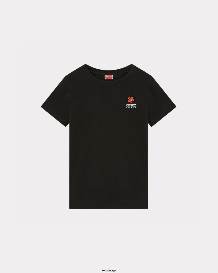 Kenzo klær kvinner svart boke flower' crest t-skjorte DVNVN695