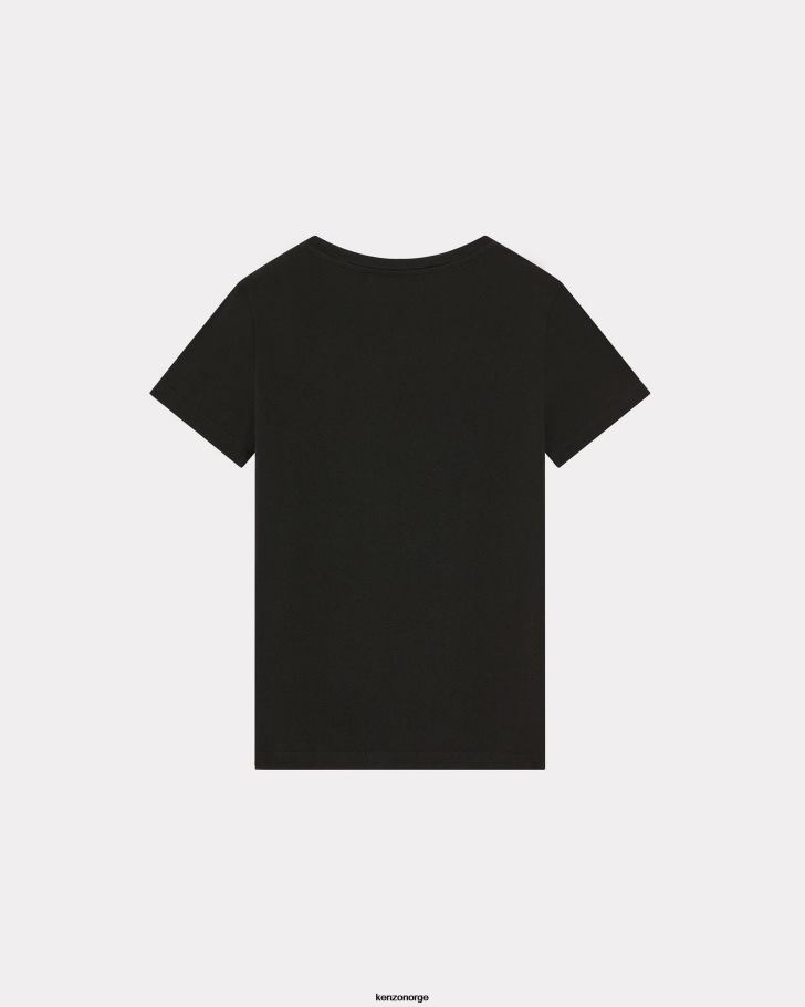Kenzo klær kvinner svart boke flower' crest t-skjorte DVNVN695