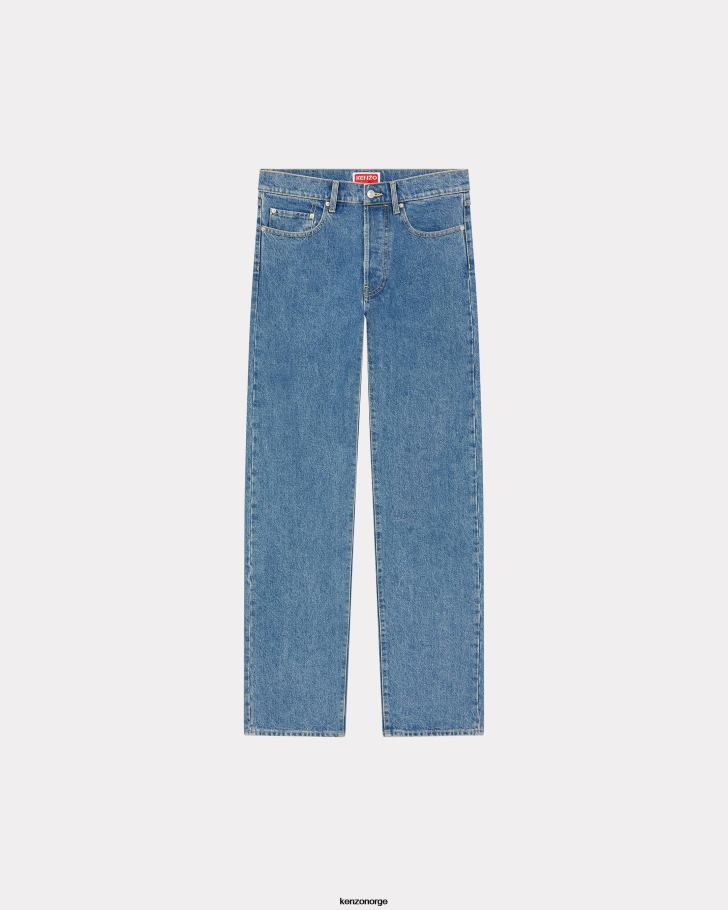 Kenzo klær menn blå asagao jeans med rett passform DVNVN41