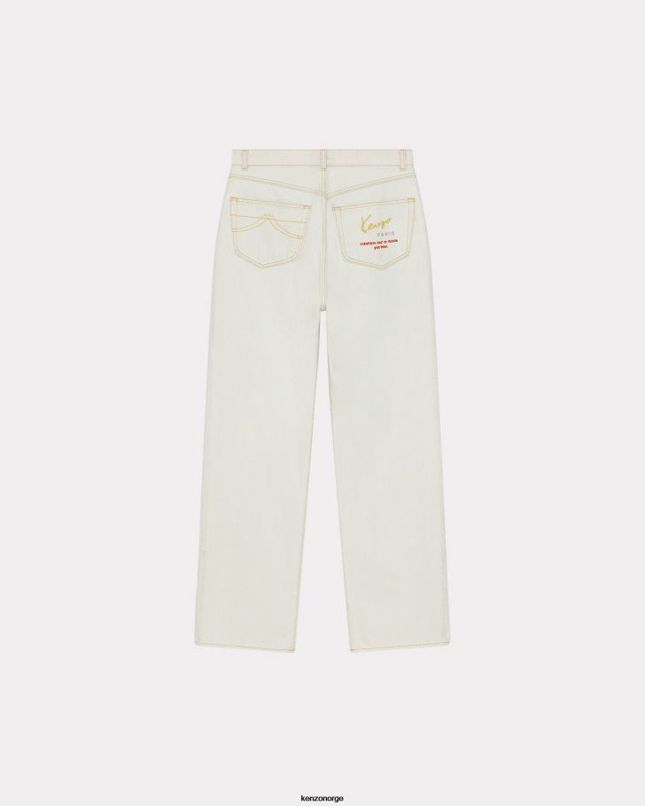 Kenzo klær menn bleket blå denim suisen-jeans med avslappet passform DVNVN329