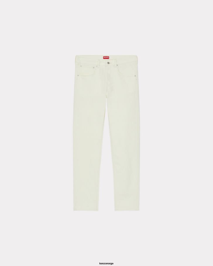 Kenzo klær menn bleket hvit denim bare slim fit jeans DVNVN311