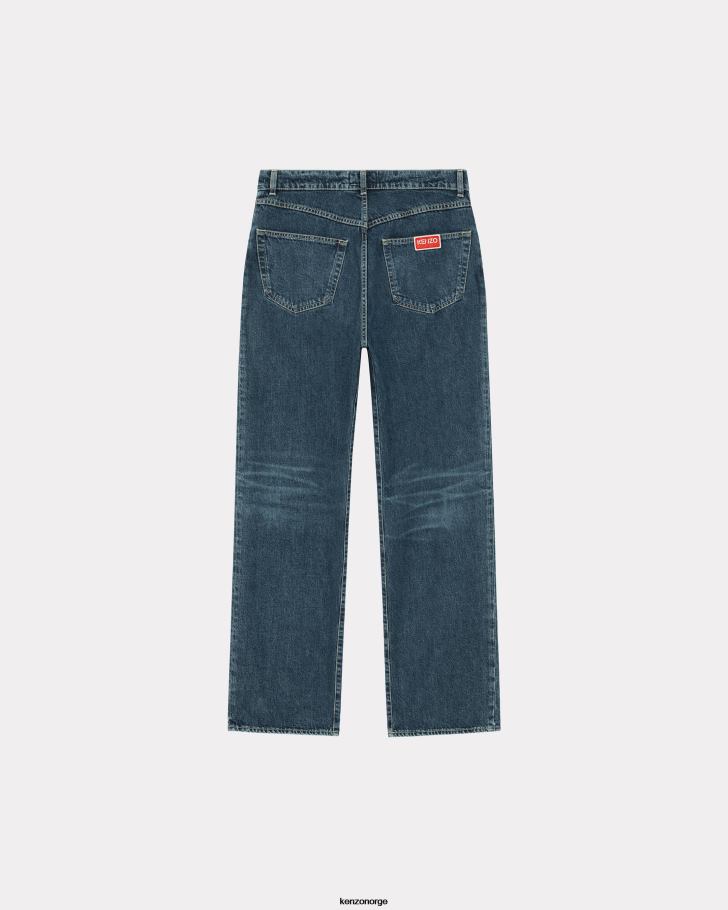 Kenzo klær menn mørk steinblå denim suisen jeans med avslappet passform DVNVN104