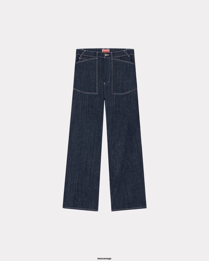 Kenzo klær menn skyll blå denim sjømann løse jeans DVNVN347