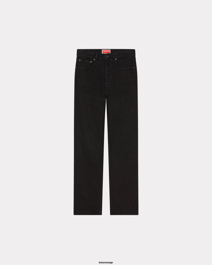Kenzo klær menn skyll svart denim asagao rette jeans DVNVN307
