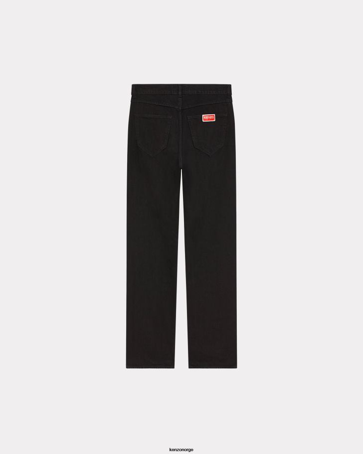 Kenzo klær menn skyll svart denim asagao rette jeans DVNVN307