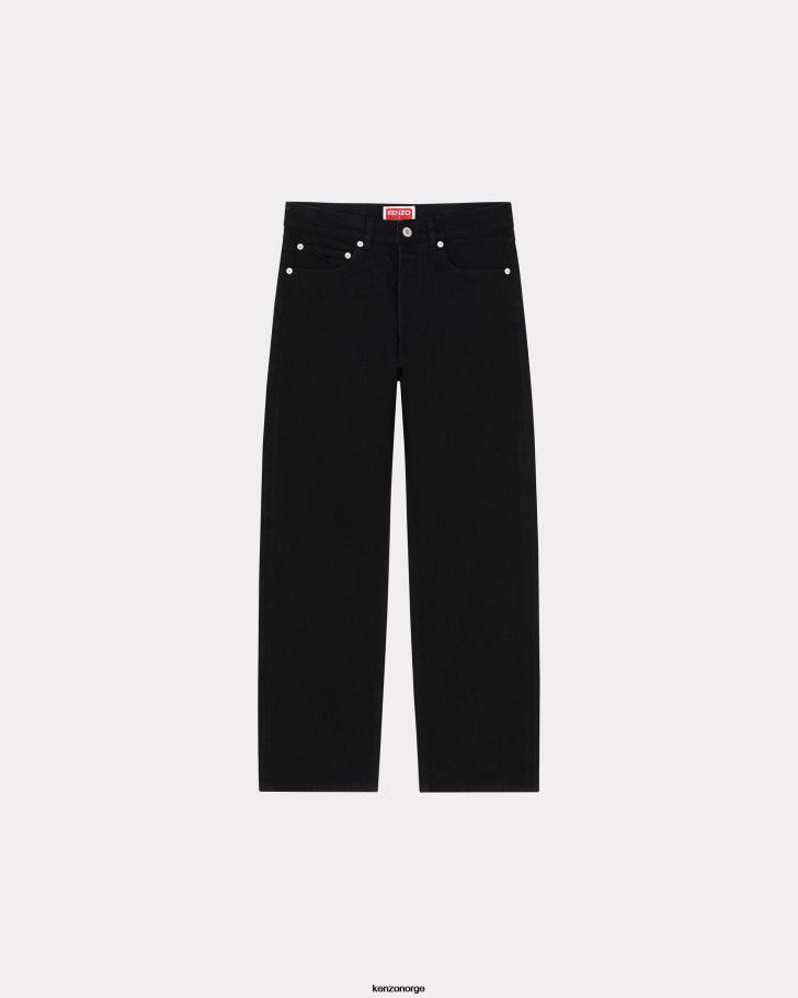 Kenzo klær menn skyll svart denim asagao rette jeans DVNVN69