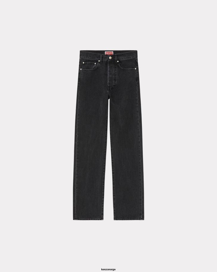 Kenzo klær menn svart asagao jeans med rett passform DVNVN54