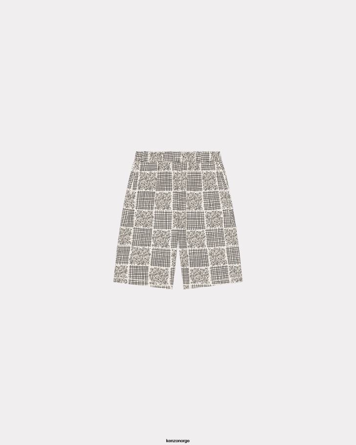 Kenzo klær menn off white patchwork-shorts DVNVN297