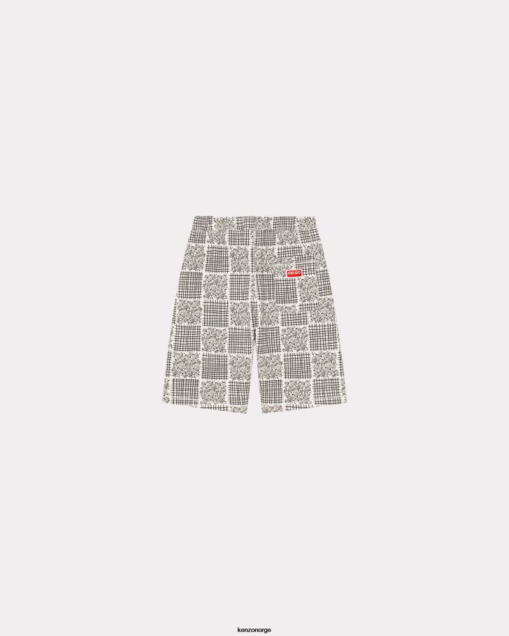 Kenzo klær menn off white patchwork-shorts DVNVN297