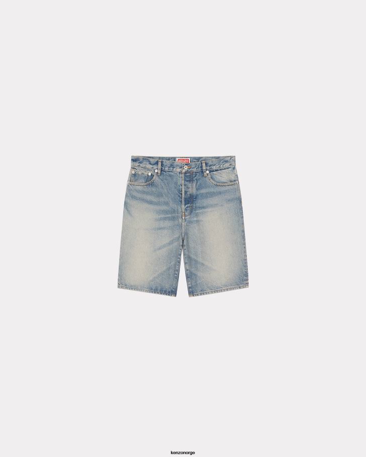 Kenzo klær menn stein bl skittenblå denim himawari denimshorts DVNVN204
