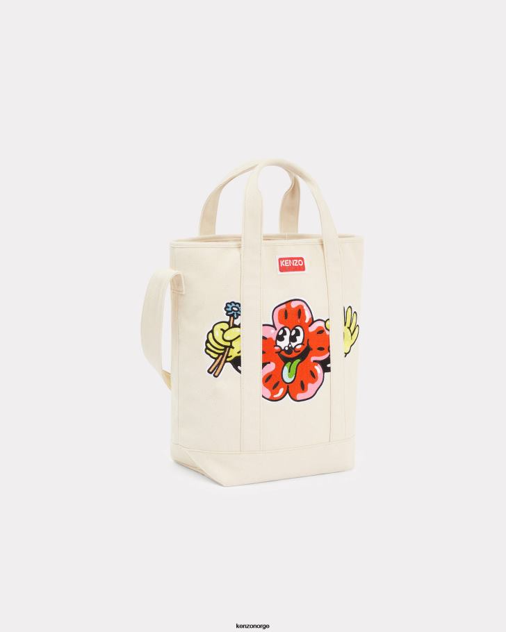 Kenzo tilbehør menn ecru boke tote bag med stropp DVNVN912
