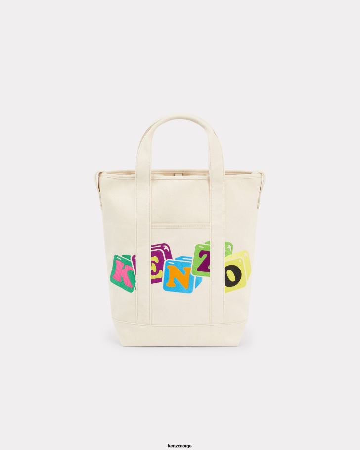 Kenzo tilbehør menn ecru boke tote bag med stropp DVNVN912