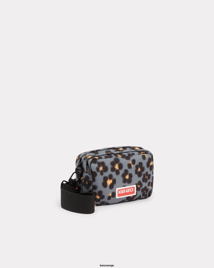 Kenzo tilbehør menn tåkete grå hana leopard' cross-body bag DVNVN840