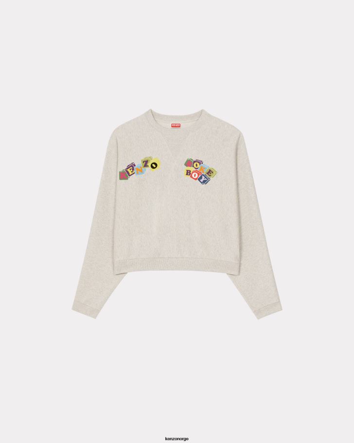 Kenzo klær menn blek grå boke boxy sweatshirt DVNVN170