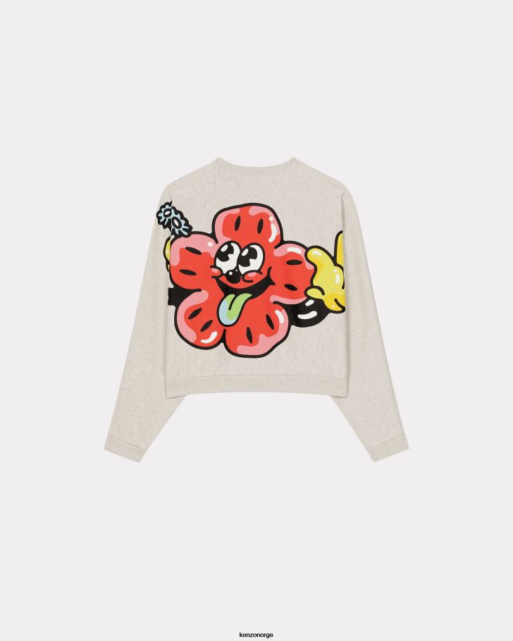 Kenzo klær menn blek grå boke boxy sweatshirt DVNVN170