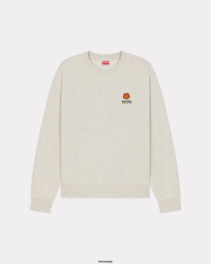 Kenzo klær menn blek grå genser med boke flower crest DVNVN28