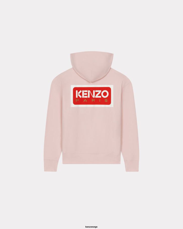 Kenzo klær menn bleknet rosa oversize paris genser med hette DVNVN183