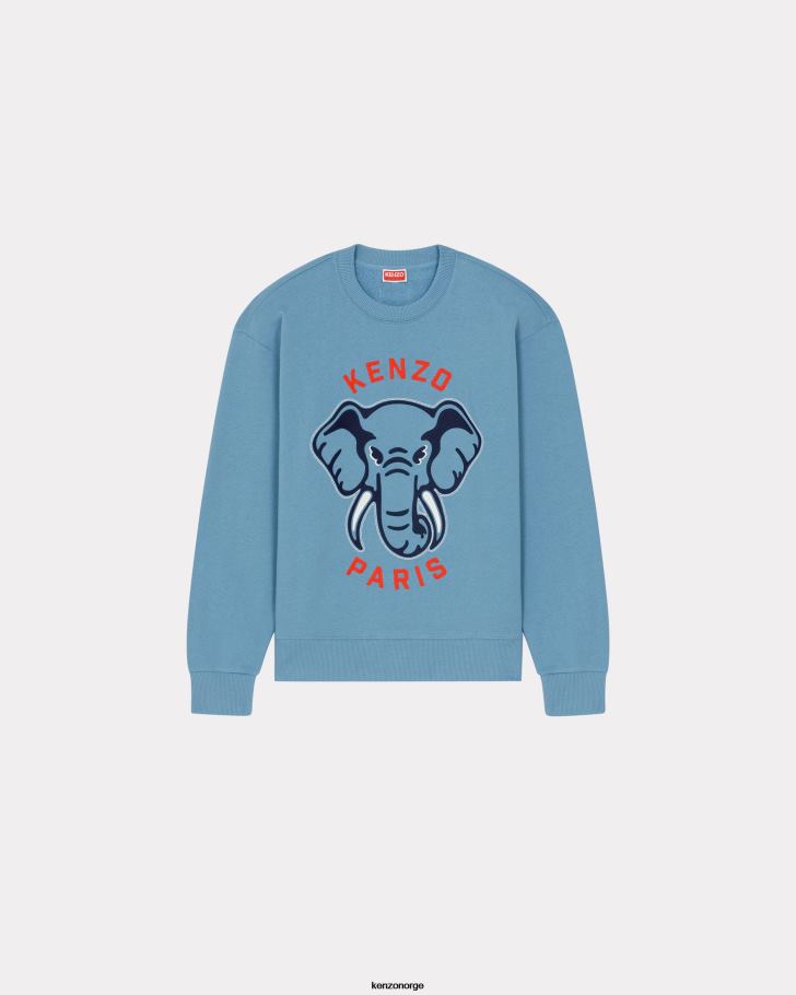 Kenzo klær menn cyan elefant 'varsity jungle' genser DVNVN84