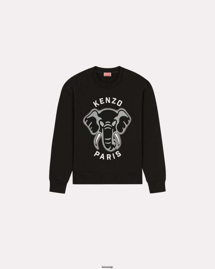 Kenzo klær menn svart elefant 'varsity jungle' genser DVNVN64