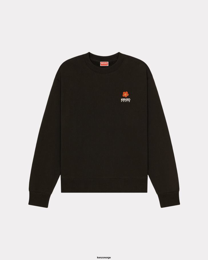 Kenzo klær menn svart genser med boke flower crest DVNVN21