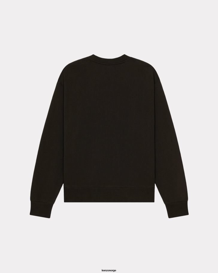 Kenzo klær menn svart genser med boke flower crest DVNVN21